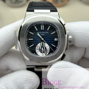 Nautilus 5980 SS 3KF V3  Best Edition Dark blue Dial on Leather Strap