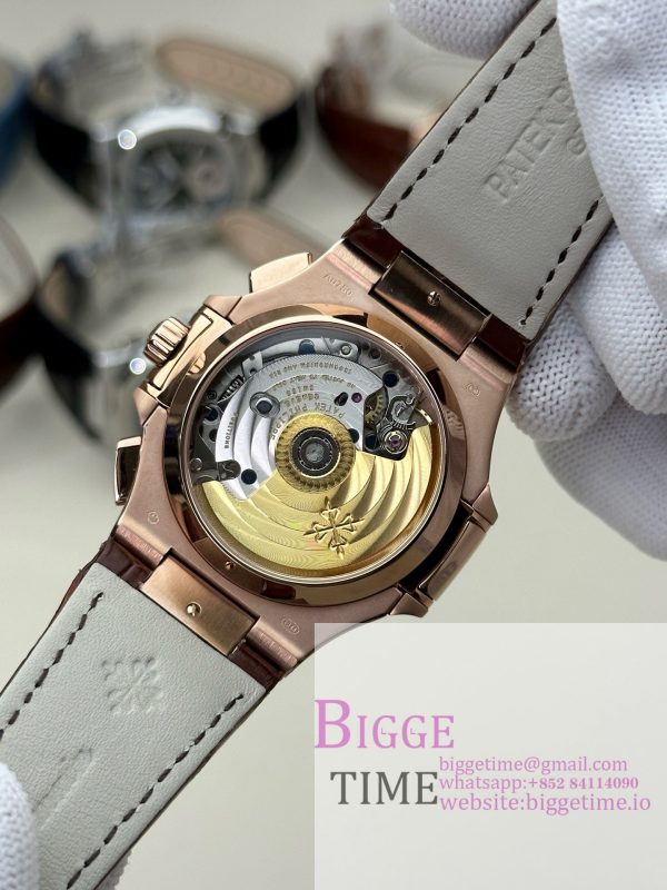 Nautilus 5980 SS 3KF V3  Best Edition black Dial on Leather Strap - Image 3