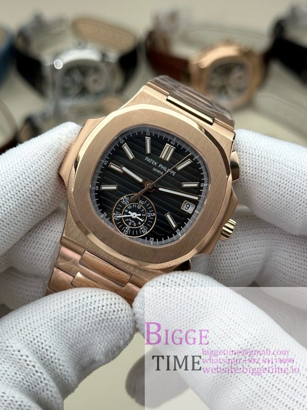 Nautilus 5980 SS 3KF V3  Best Edition black Dial on SS Strap - Image 8