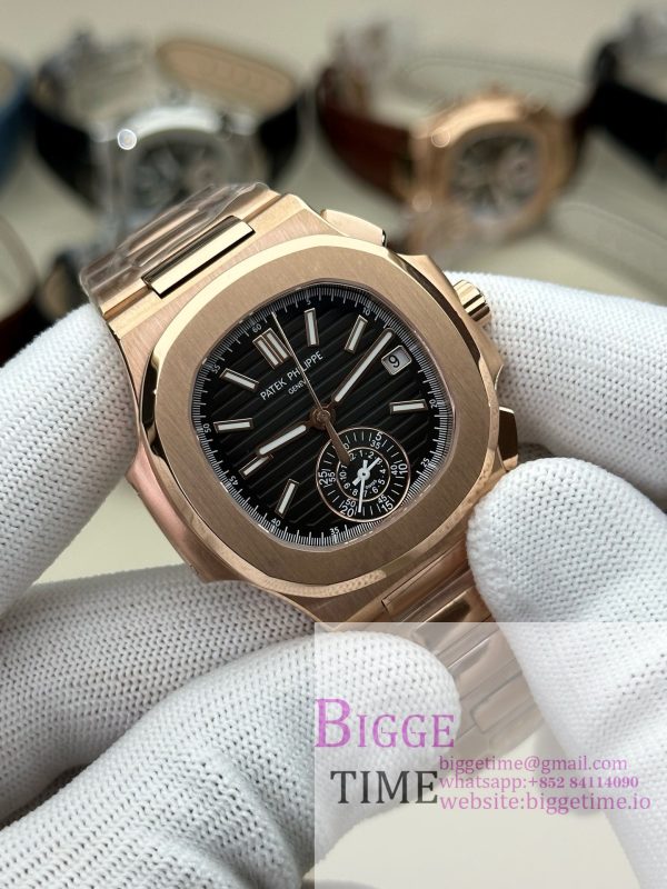 Nautilus 5980 SS 3KF V3  Best Edition black Dial on SS Strap - Image 9