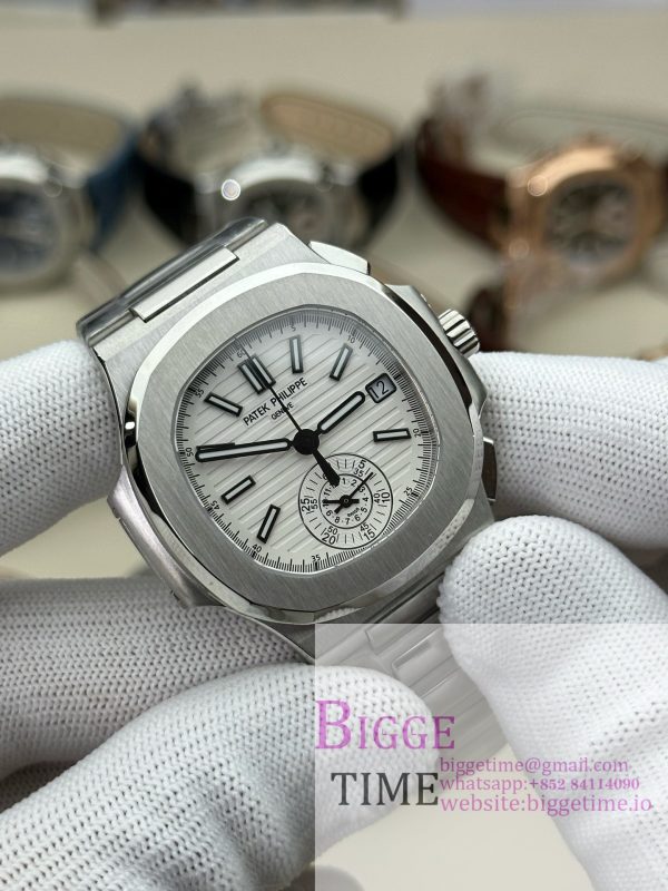 Nautilus 5980 SS 3KF V3  Best Edition white Dial on SS Strap - Image 9