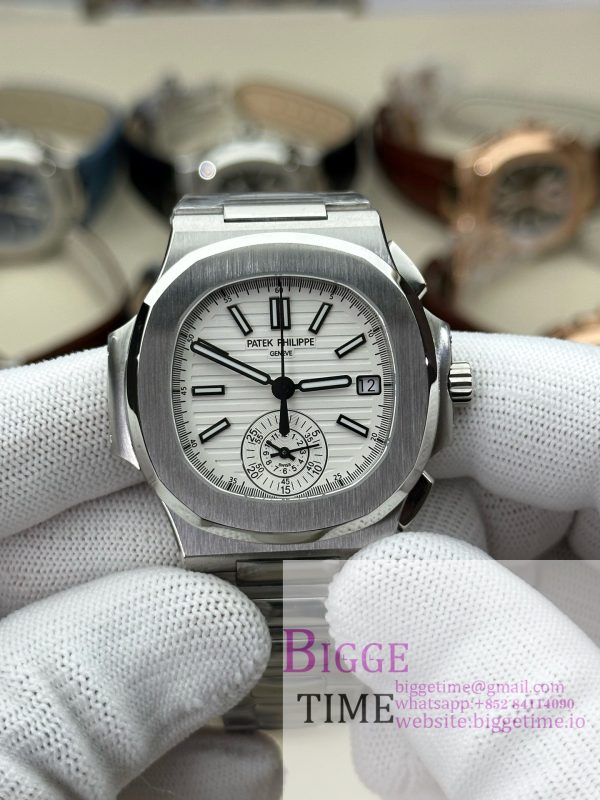 Nautilus 5980 SS 3KF V3  Best Edition white Dial on SS Strap