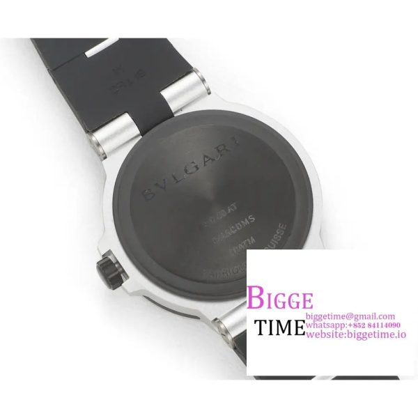 Aluminium 40mm Cream Yellow Dial Black Rubber Strap BVF A2892 - Image 9