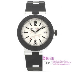 Aluminium 40mm Steve Aoki White Dial Black Rubber Strap BVF A2892