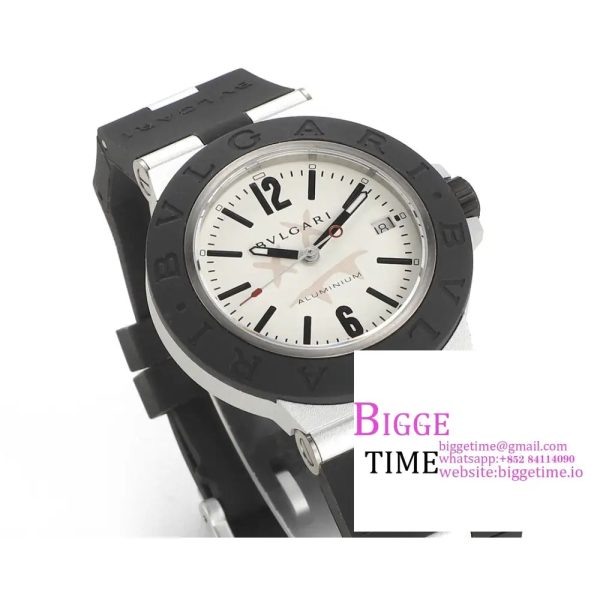 Aluminium 40mm Steve Aoki White Dial Black Rubber Strap BVF A2892 - Image 5