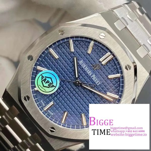 AP Royal Oak 41mm 15500 Blue Dial SS Bracelet APSF A4302 - Image 4