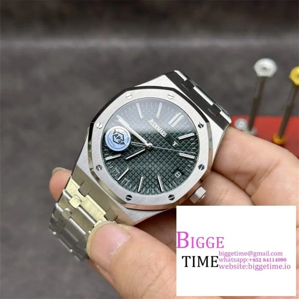 AP Royal Oak 41mm 15500 Green Dial SS Bracelet APSF A4302 - Image 3