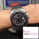 AP Royal Oak Offshore 44mm 26400 Ceramic Bezel Black Dial Black Leather Strap APF A3126