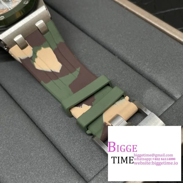 AP Royal Oak Offshore 44mm 26400 Ceramic Bezel Champagne/Black Dial Camo Rubber Strap APF A3126 - Image 8
