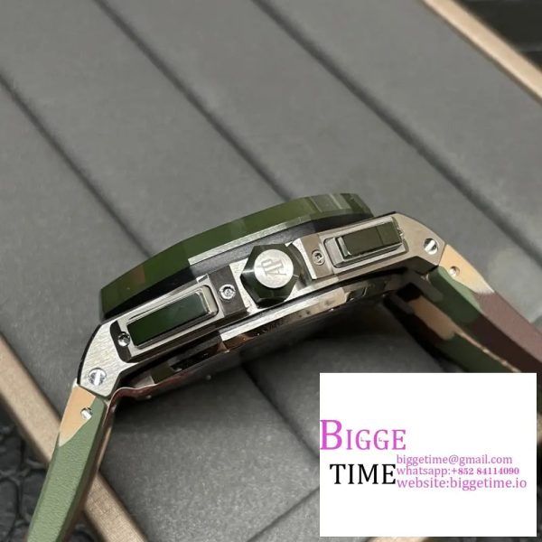 AP Royal Oak Offshore 44mm 26400 Ceramic Bezel Champagne/Black Dial Camo Rubber Strap APF A3126 - Image 7