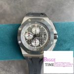 AP Royal Oak Offshore 44mm 26400 Ceramic Bezel Grey/White Dial Black Rubber Strap APF A3126