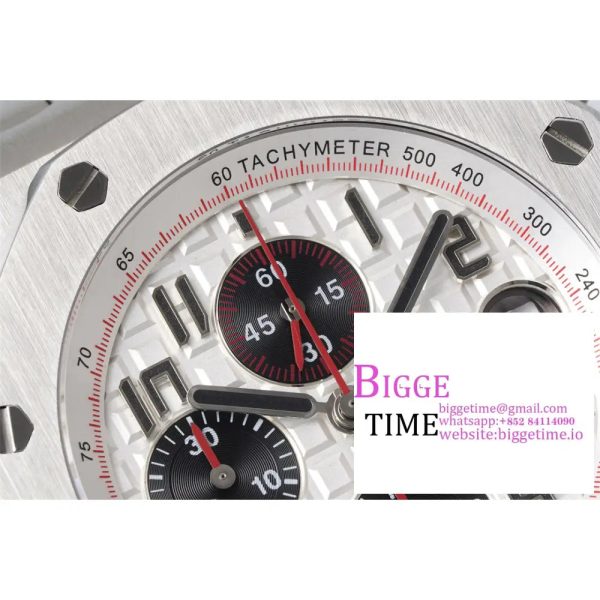AP Royal Oak Offshore Panda 42mm White/Black Dial SS Bracelet APF A7750 - Image 4