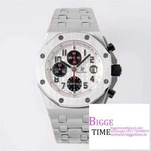 AP Royal Oak Offshore Panda 42mm White/Black Dial SS Bracelet APF A7750