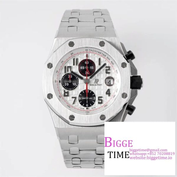 AP Royal Oak Offshore Panda 42mm White/Black Dial SS Bracelet APF A7750