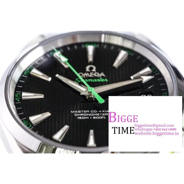 Aqua Terra 150M Master Chronometers VSF 1:1 Best Edition Black Dial Green Hand on SS Bracelet A8900 - Image 6