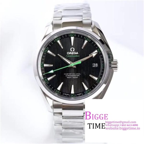 Aqua Terra 150M Master Chronometers VSF 1:1 Best Edition Black Dial Green Hand on SS Bracelet A8900