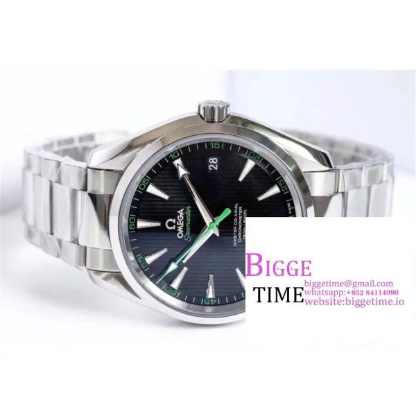 Aqua Terra 150M Master Chronometers VSF 1:1 Best Edition Black Dial Green Hand on SS Bracelet A8900 - Image 3