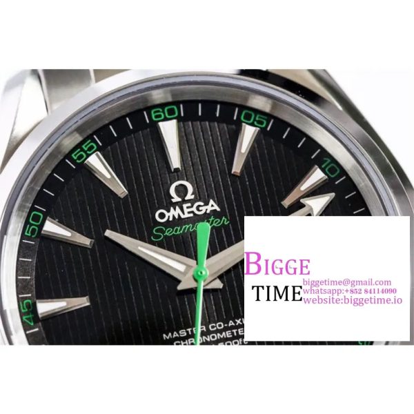 Aqua Terra 150M Master Chronometers VSF 1:1 Best Edition Black Dial Green Hand on SS Bracelet A8900 - Image 7