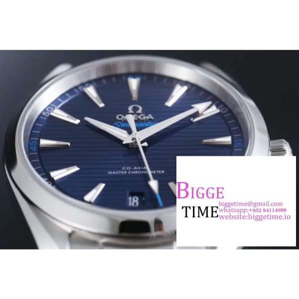Aqua Terra 150M Master Chronometers VSF 1:1 Best Edition Deep Blue Dial Silver Hand on SS Bracelet A8900 - Image 6