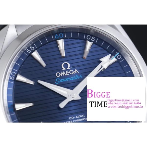 Aqua Terra 150M Master Chronometers VSF 1:1 Best Edition Deep Blue Dial Silver Hand on SS Bracelet A8900 - Image 2
