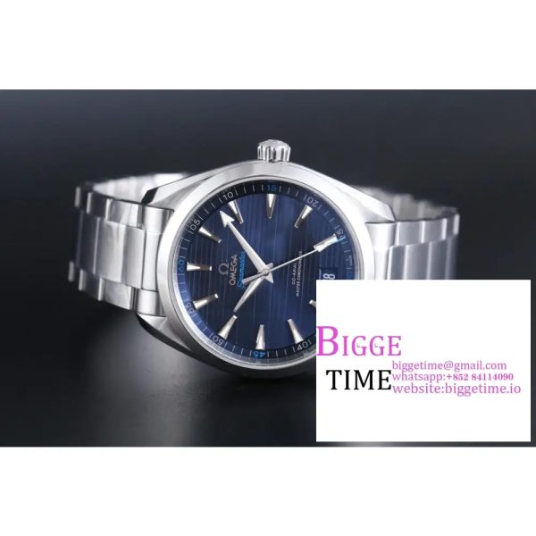 Aqua Terra 150M Master Chronometers VSF 1:1 Best Edition Deep Blue Dial Silver Hand on SS Bracelet A8900 - Image 7
