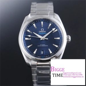 Aqua Terra 150M Master Chronometers VSF 1:1 Best Edition Deep Blue Dial Silver Hand on SS Bracelet A8900