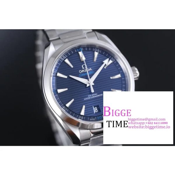 Aqua Terra 150M Master Chronometers VSF 1:1 Best Edition Deep Blue Dial Silver Hand on SS Bracelet A8900 - Image 3