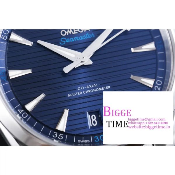 Aqua Terra 150M Master Chronometers VSF 1:1 Best Edition Deep Blue Dial Silver Hand on SS Bracelet A8900 - Image 4