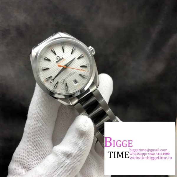 Aqua Terra 150M Master Chronometers VSF 1:1 Best Edition White Dial Orange Hand on SS Bracelet A8900 - Image 5