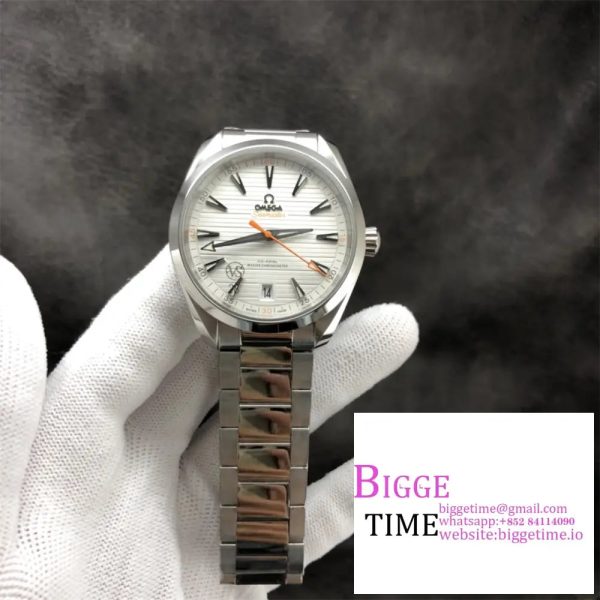Aqua Terra 150M Master Chronometers VSF 1:1 Best Edition White Dial Orange Hand on SS Bracelet A8900 - Image 2
