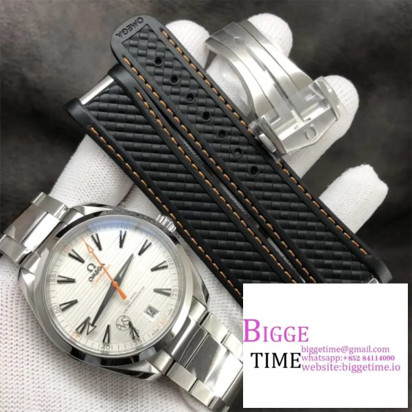 Aqua Terra 150M Master Chronometers VSF 1:1 Best Edition White Dial Orange Hand on SS Bracelet A8900 - Image 4