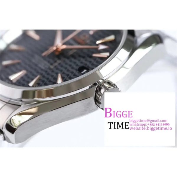 Aqua Terra 150M SS VSF 1:1 Best Edition Black Wave Textured Dial RG Hand on SS Bracelet A8500 - Image 4
