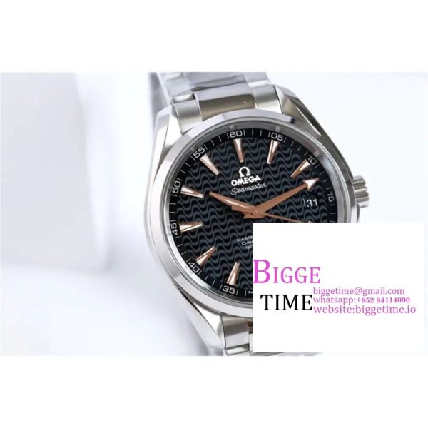 Aqua Terra 150M SS VSF 1:1 Best Edition Black Wave Textured Dial RG Hand on SS Bracelet A8500 - Image 3