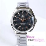 Aqua Terra 150M SS VSF 1:1 Best Edition Black Wave Textured Dial RG Hand on SS Bracelet A8500