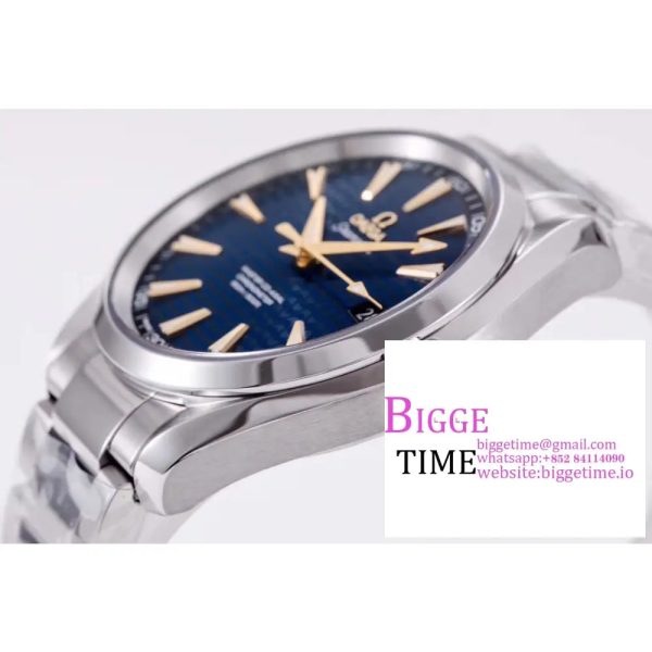 Aqua Terra 150M SS VSF 1:1 Best Edition Blue Wave Textured Dial YG Hand on SS Bracelet A8500 - Image 5