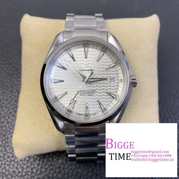 Aqua Terra 150M SS VSF 1:1 Best Edition White Wave Textured Dial on SS Bracelet A8500