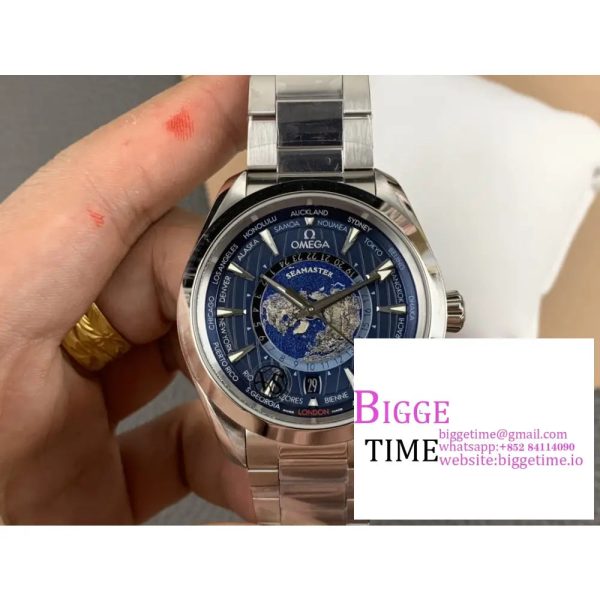 Aqua Terra Worldtimer VSF 1:1 Best Edition Blue Dial on SS Bracelet A8938 - Image 2