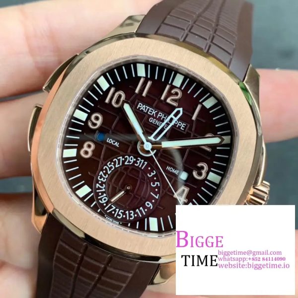 Aquanaut 5164 40mm RG Brown Dial Brown Rubber Strap GRF A324SC - Image 3