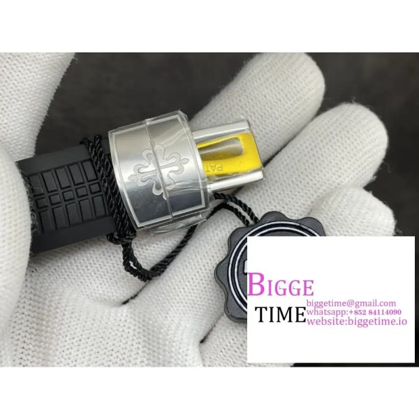 Aquanaut 5164A SS ZF 1:1 Best Edition Black Dial on Black Rubber Strap A324 - Image 8