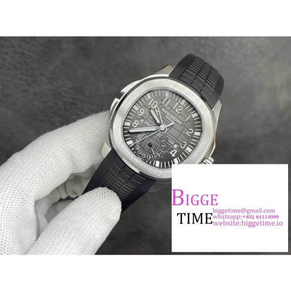 Aquanaut 5164A SS ZF 1:1 Best Edition Black Dial on Black Rubber Strap A324 - Image 3