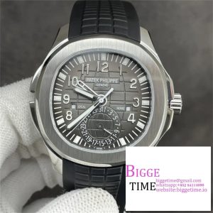 Aquanaut 5164A SS ZF 1:1 Best Edition Black Dial on Black Rubber Strap A324