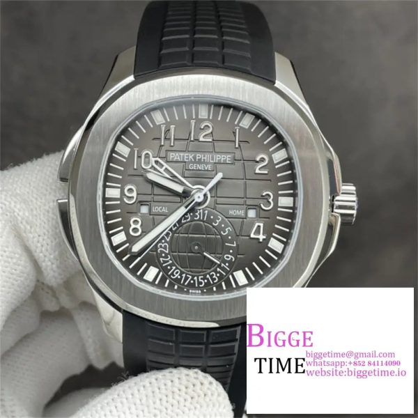 Aquanaut 5164A SS ZF 1:1 Best Edition Black Dial on Black Rubber Strap A324