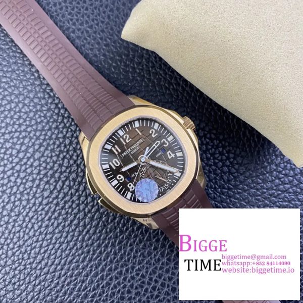 Aquanaut 5164R RG ZF 1:1 Best Edition Brown Dial on Brown Rubber Strap A324 - Image 7
