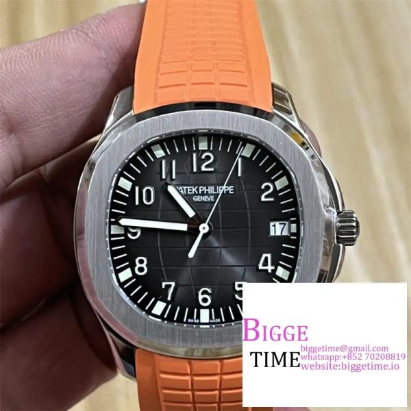 Aquanaut 5167 40mm Black Dial Orange Rubber Strap 3KF A330SC