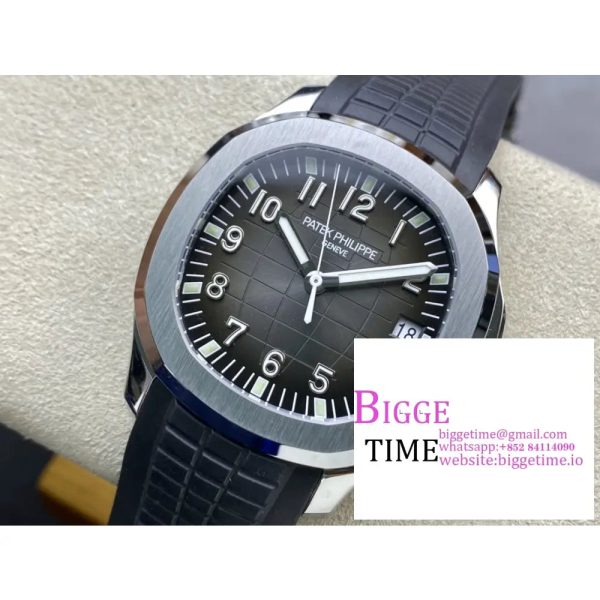 Aquanaut 5167 40mm SS 3KF 1:1 Best Edition Gray Dial on Black Rubber Strap A330 Super Clone V3 - Image 2