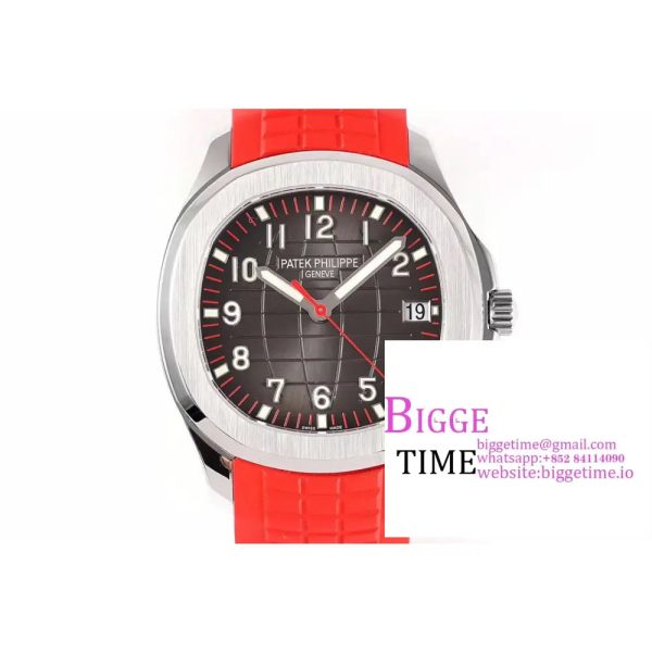 Aquanaut 5167A-012 SS ZF 1:1 Best Edition Black Dial on Red Rubber Strap 330CS V2 - Image 2