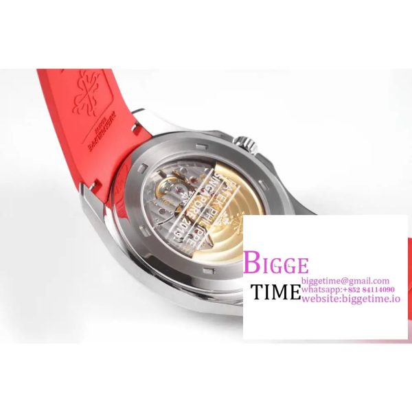 Aquanaut 5167A-012 SS ZF 1:1 Best Edition Black Dial on Red Rubber Strap 330CS V2 - Image 9