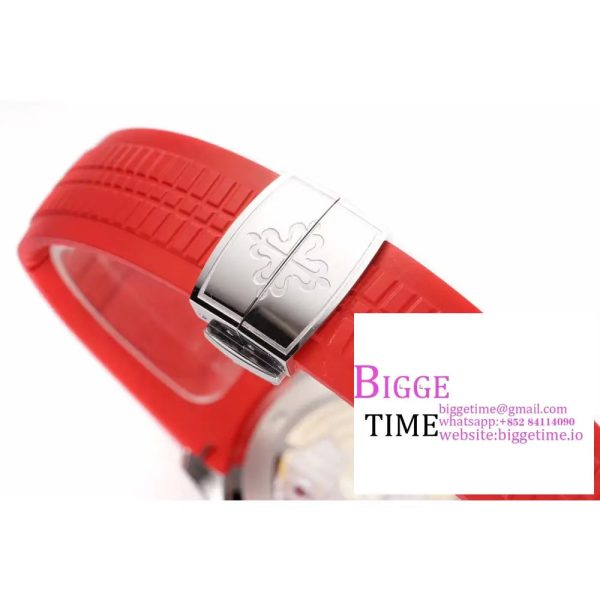 Aquanaut 5167A-012 SS ZF 1:1 Best Edition Black Dial on Red Rubber Strap 330CS V2 - Image 8