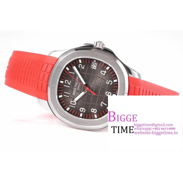 Aquanaut 5167A-012 SS ZF 1:1 Best Edition Black Dial on Red Rubber Strap 330CS V2 - Image 4
