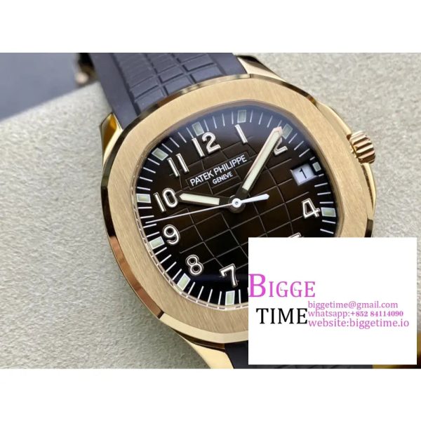 Aquanaut 5167R RG 3KF Best Edition Brown Dial on Brown Rubber Strap A324 Super Clone - Image 4